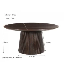 Stolik kawowy SELVETOR 80 cm w kolorze orzecha