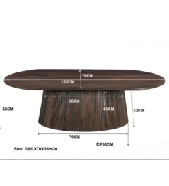 Stolik kawowy SELVETOR 120 cm w kolorze orzecha