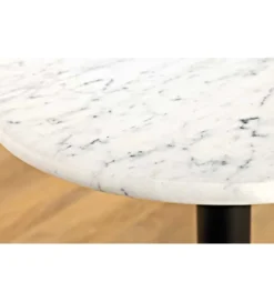 Stolik kawowy SERPENS 41 cm w optyce białego marmuru