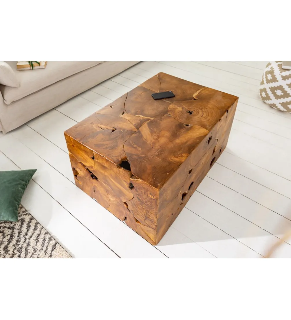 Stolik kawowy SHARK 90 cm drewno Teak