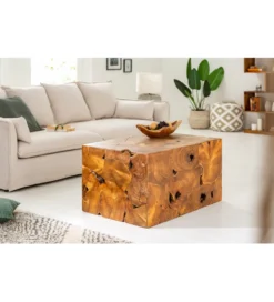 Stolik kawowy SHARK 90 cm drewno Teak