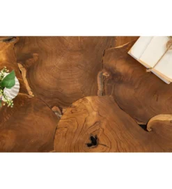 Stolik kawowy SHARK 90 cm drewno Teak