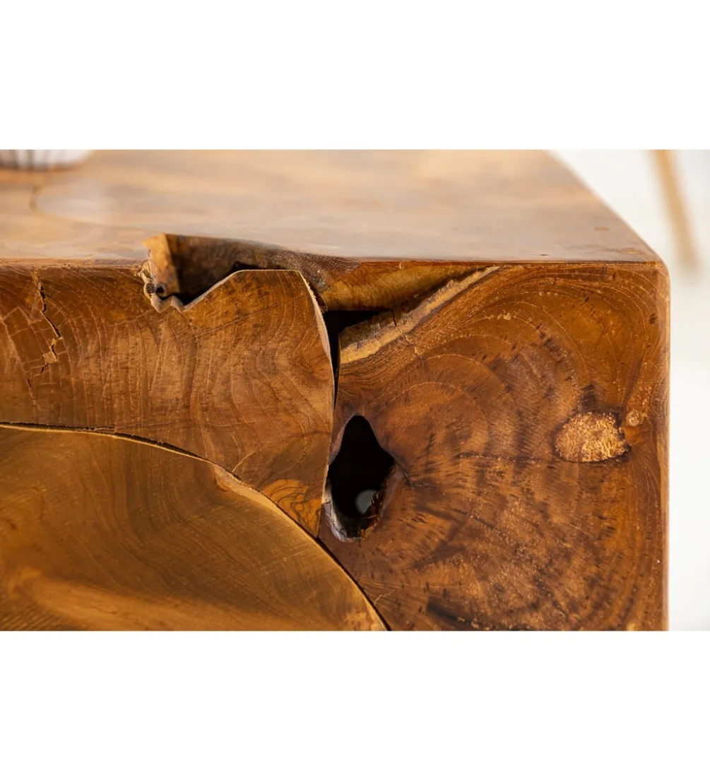 Stolik kawowy SHARK 90 cm drewno Teak
