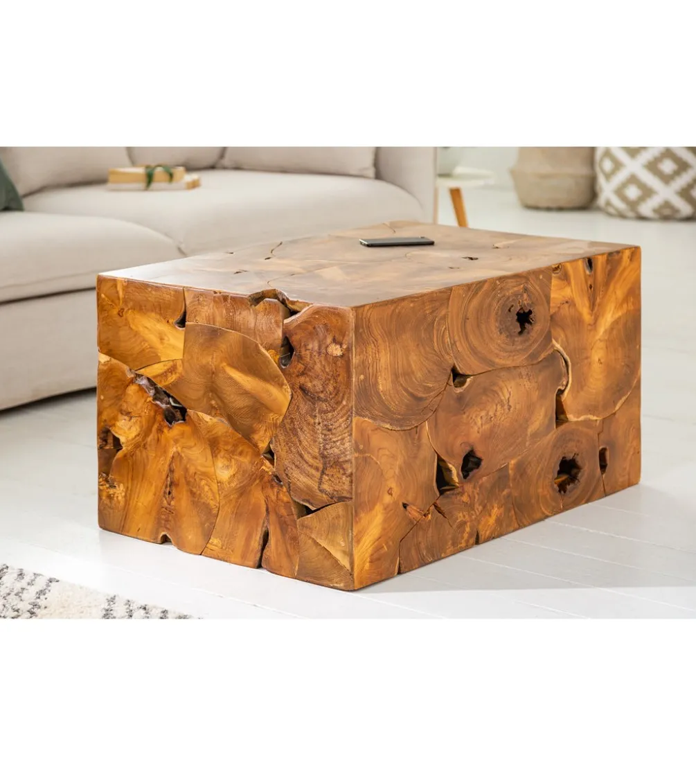 Stolik kawowy SHARK 90 cm drewno Teak