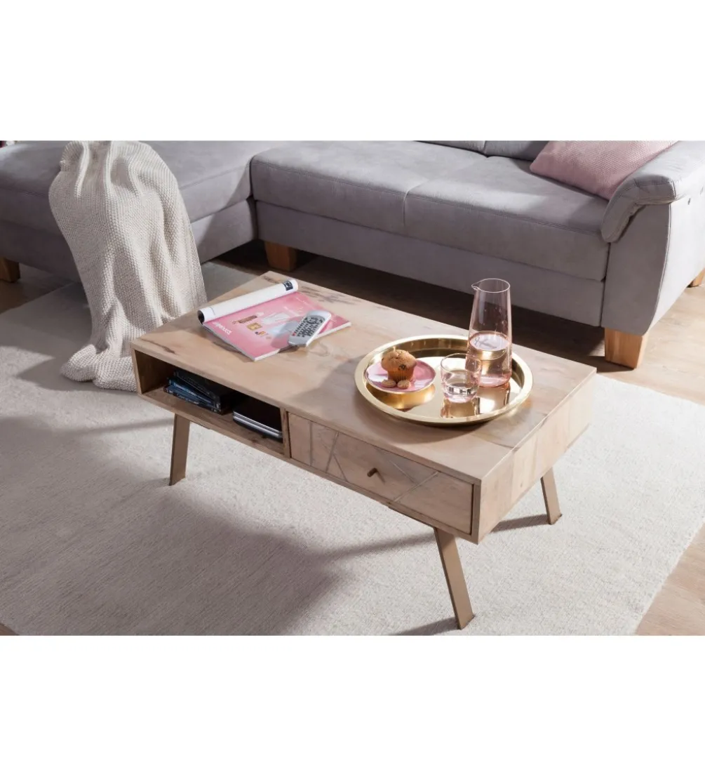 Stolik kawowy SIKAR 95 cm drewno mango