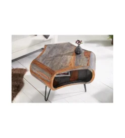Stolik kawowy SPIN RETRO 60 cm drewno Sheesham