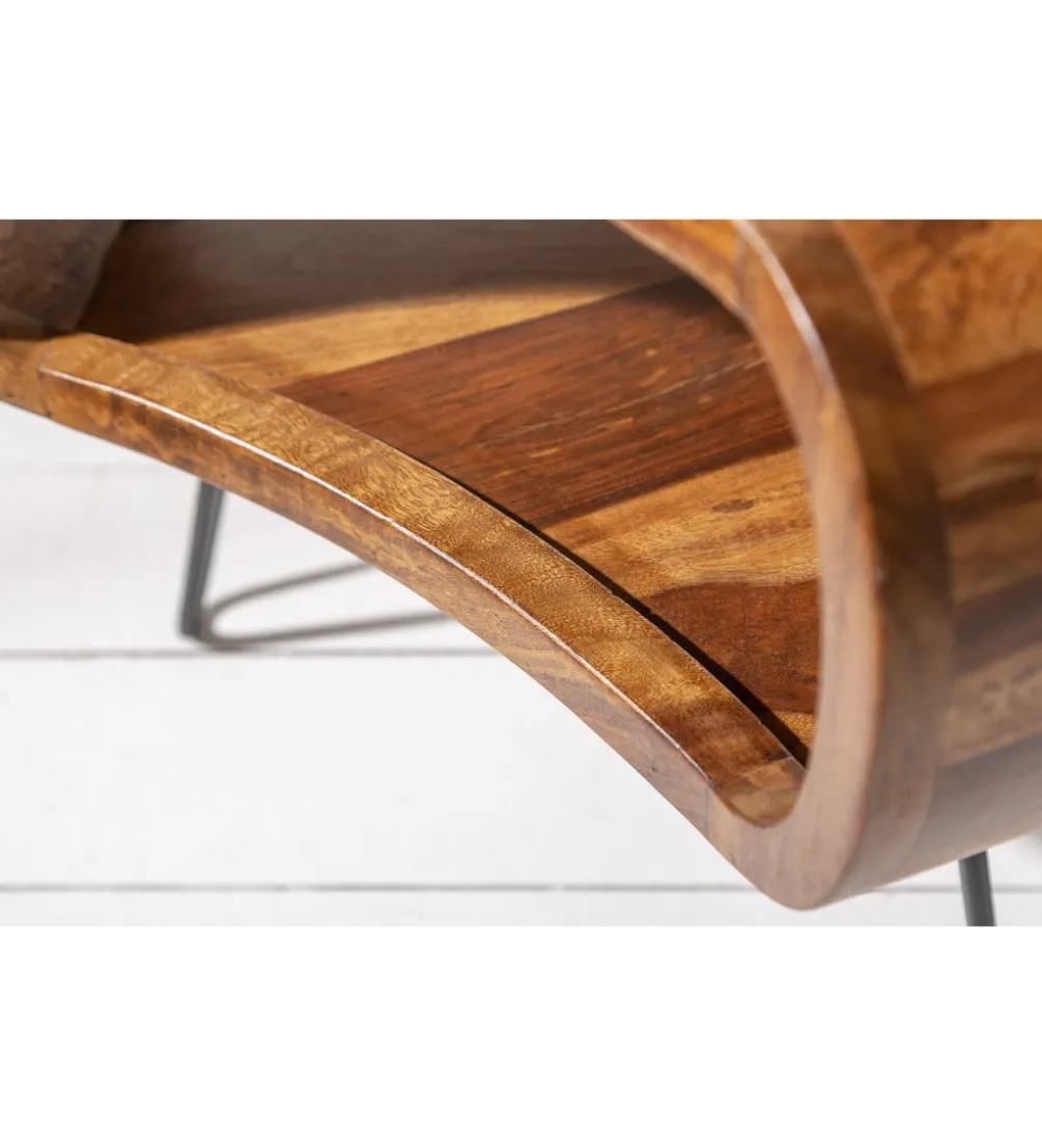 Stolik kawowy SPIN RETRO 60 cm drewno Sheesham