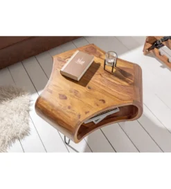 Stolik kawowy SPIN RETRO 60 cm drewno Sheesham