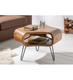 Stolik kawowy SPIN RETRO 60 cm drewno Sheesham