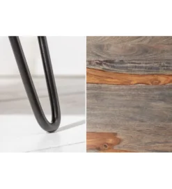 Stolik kawowy SPIN RETRO 70 cm drewno Sheesham