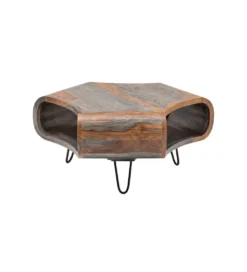 Stolik kawowy SPIN RETRO 70 cm drewno Sheesham