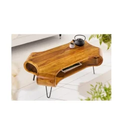Stolik kawowy SPIN RETRO 100 cm drewno sheesham