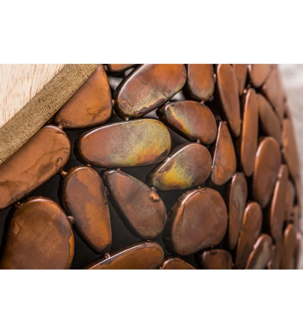 Stolik kawowy STONE MOSAIC set 2 drewno akacja