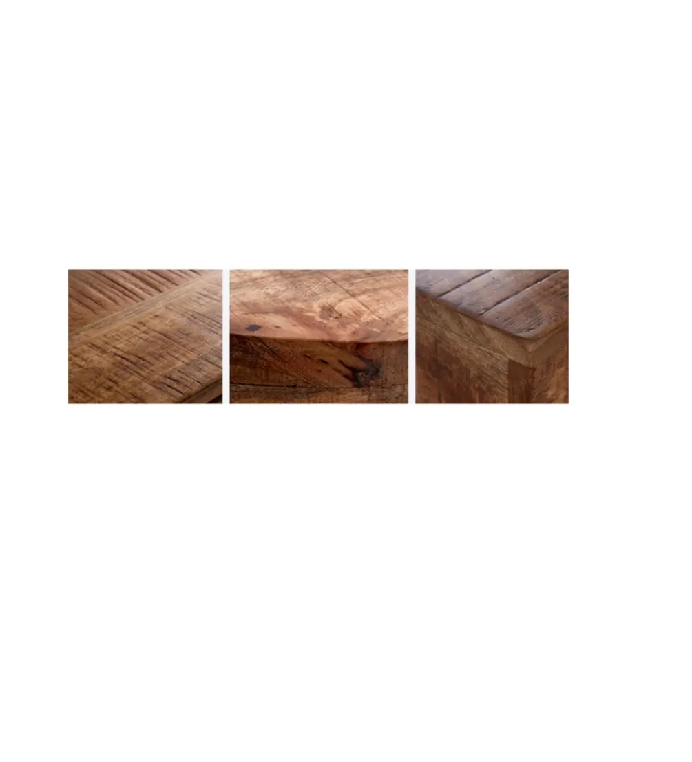 Stolik Kawowy Storage Orient 60 Cm srebrny Z Blatem drewna akacji