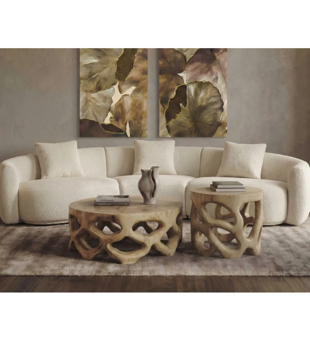 Stolik kawowy SUAR 70 cm drewno suar naturalne
