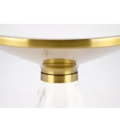 Stolik kawowy TALBI 50 cm w optyce białego marmuru