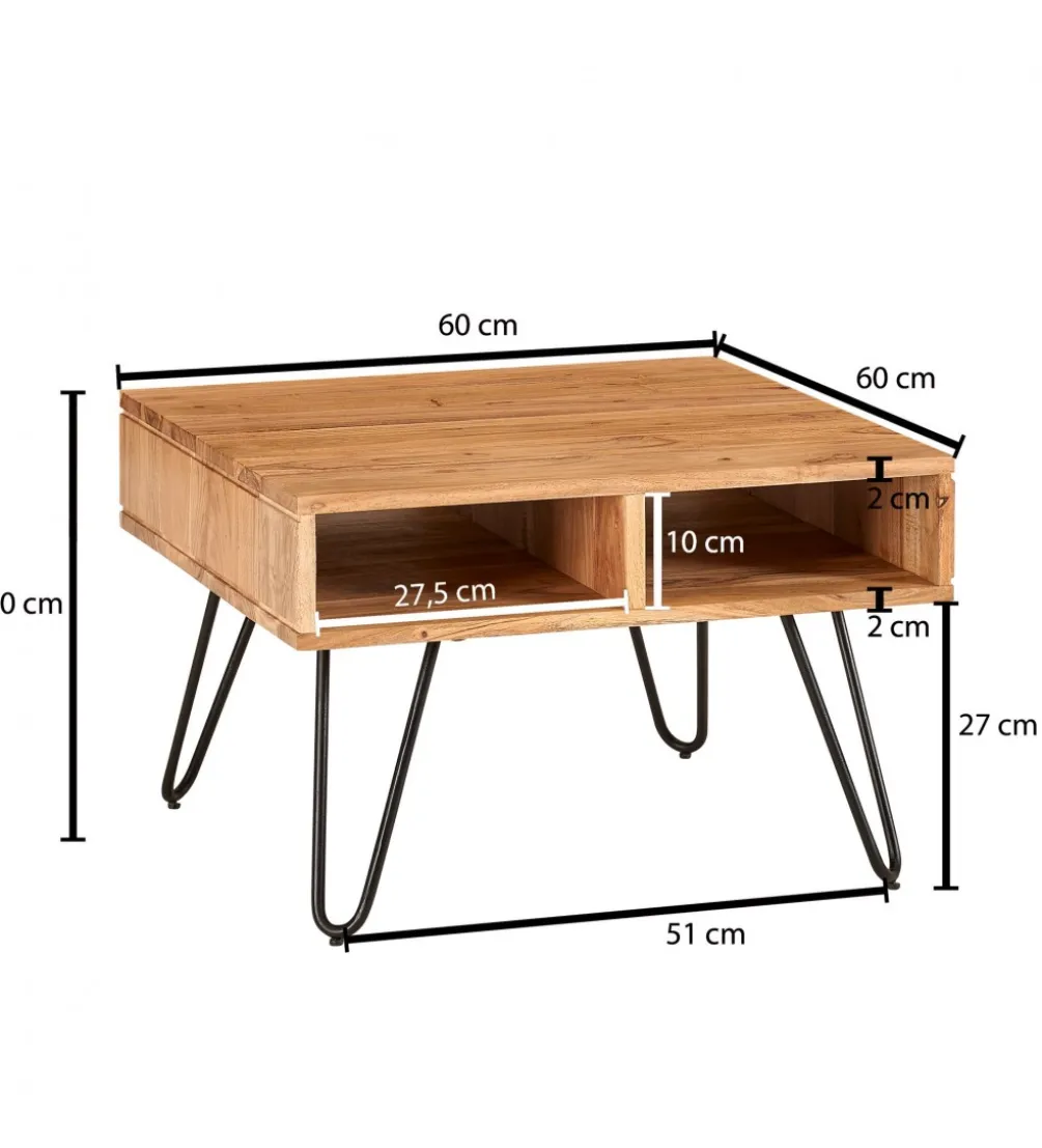 Stolik kawowy TINAR 60 cm drewno akacja