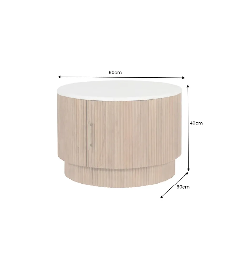 Stolik kawowy TRES CHIC 60 cm drewno mango naturalny