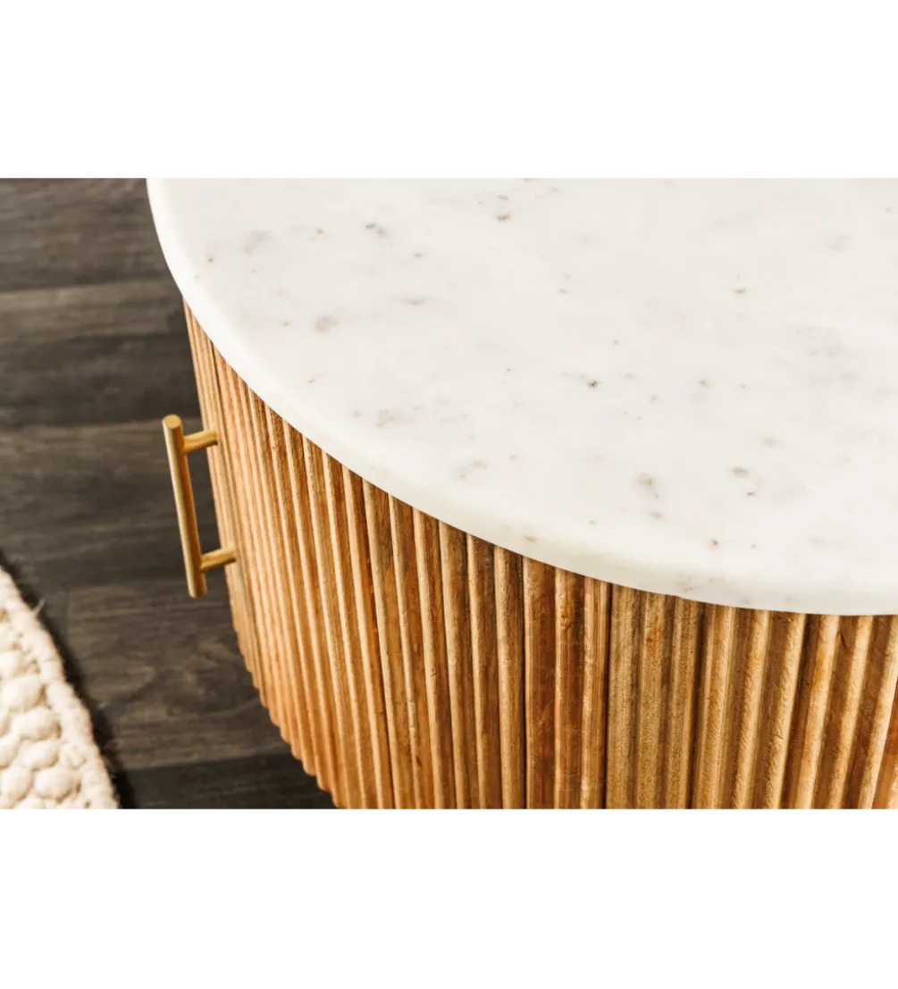 Stolik kawowy TRES CHIC 60 cm drewno mango naturalny