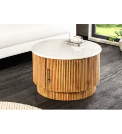 Stolik kawowy TRES CHIC 60 cm drewno mango naturalny