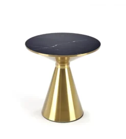 Stolik kawowy TRIBECA 50 cm ceramika w optyce czarnego marmuru