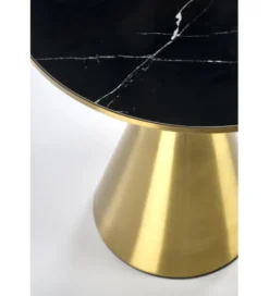 Stolik kawowy TRIBECA 50 cm ceramika w optyce czarnego marmuru