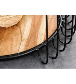 Stolik kawowy TRUE ELEMENTS 46 cm  drewno akacjowe czarny naturalny