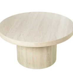 Stolik kawowy UDERMENTA 80 cm w optyce travertynu