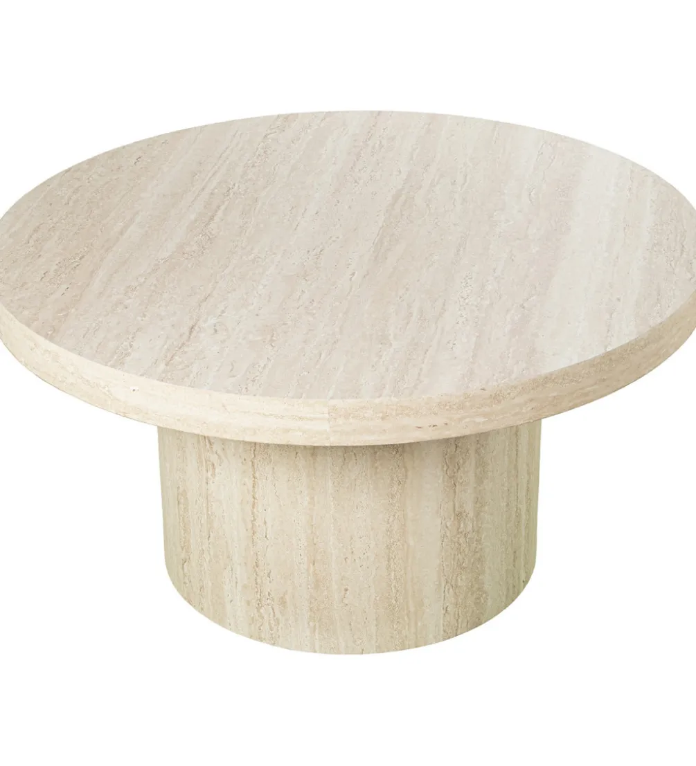 Stolik kawowy UDERMENTA 80 cm w optyce travertynu