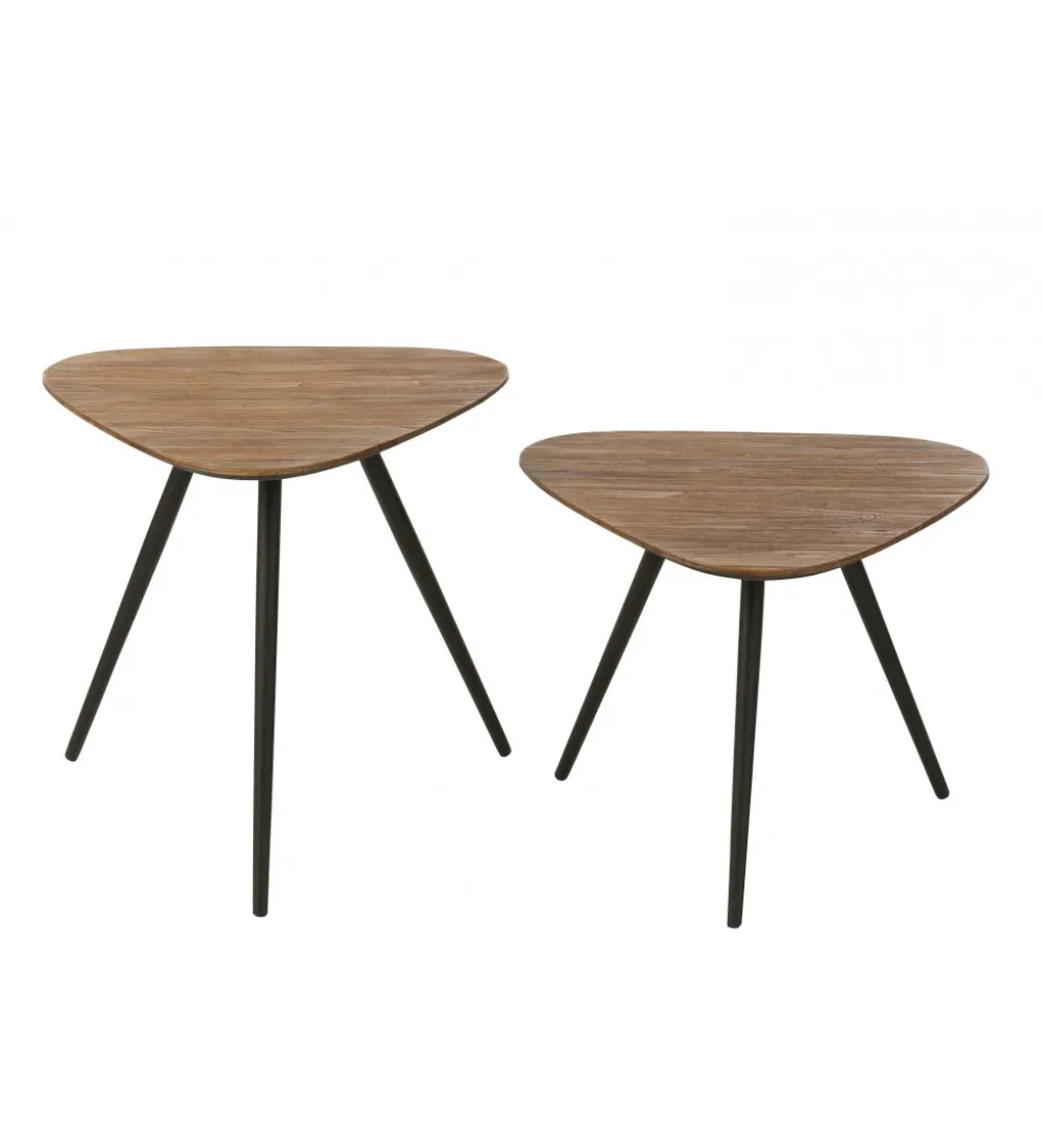 Stolik kawowy UDINE set 2 drewno teak