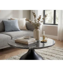 Stolik kawowy URANAKI 60 cm blat marmur