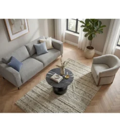 Stolik kawowy URANAKI 60 cm blat marmur