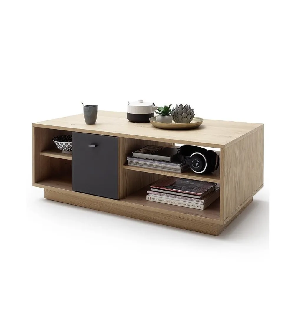 Stolik kawowy VALENCIA 115 cm antracytowo naturalny