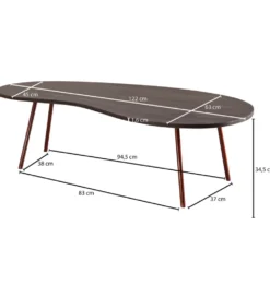 Stolik kawowy VIBORG 122 cm drewno akacja