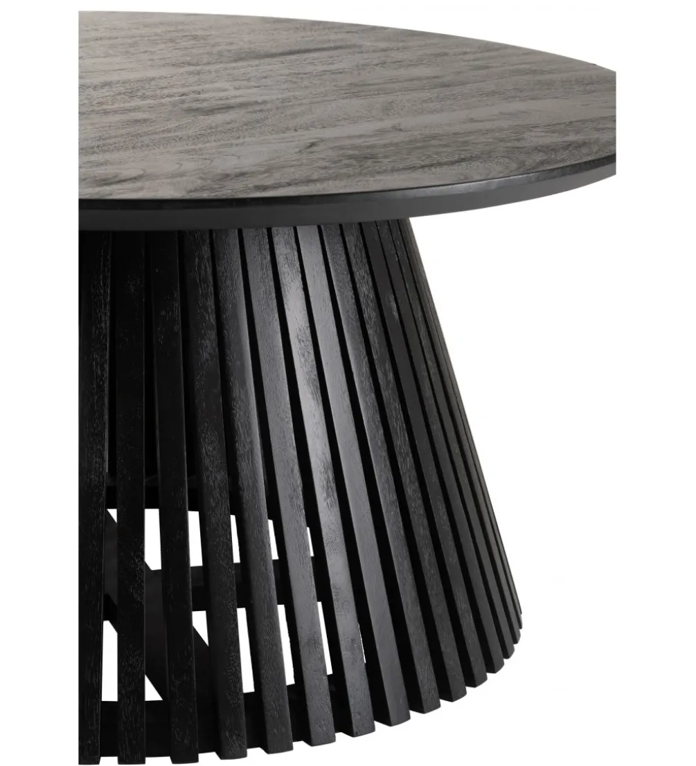 Stolik kawowy VINCENT 90 cm drewno mango czarny