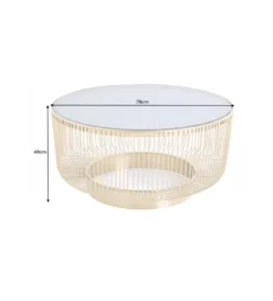 Stolik kawowy Vittel 79 cm czarno złoty