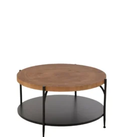 Stolik kawowy VONI 80 cm w optyce drewna