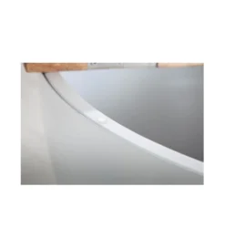 Stolik kawowy WHITE 60 cm biały z blatem z drewna Mango