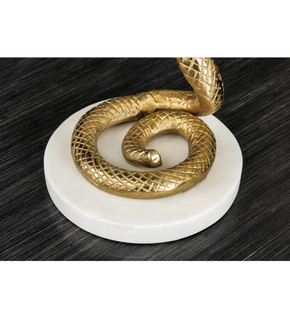 Stolik kawowy WILDLIFE COBRA 60 cm złoty biały marmur