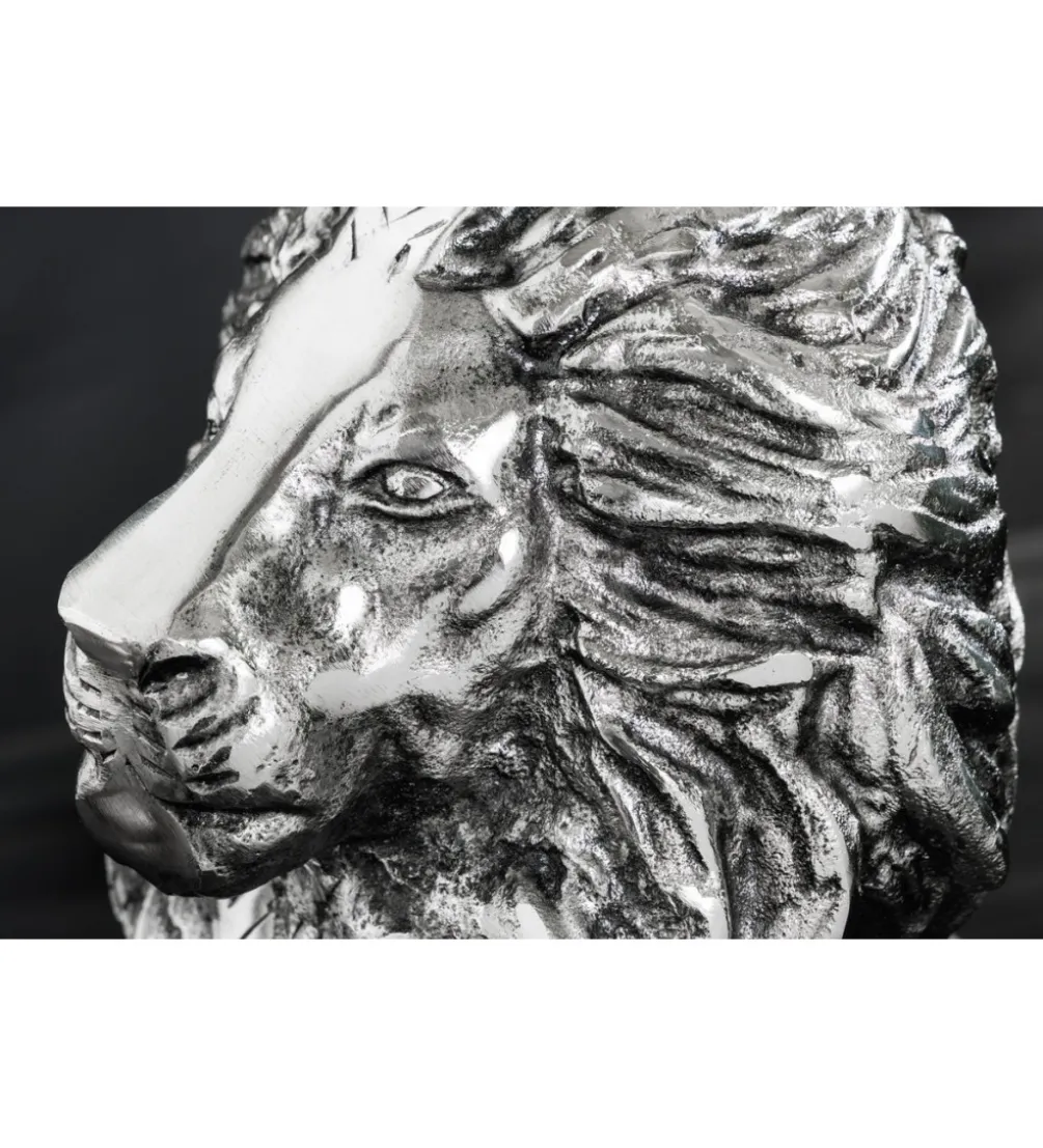 Stolik kawowy WILDLIFE LION 60 cm antyczne srebro