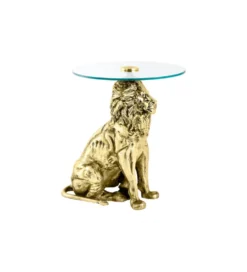 Stolik kawowy WILDLIFE LION 60 cm antyczne złoto