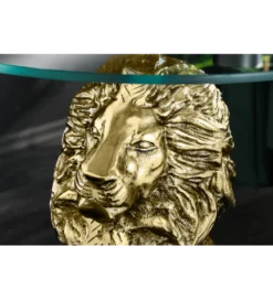 Stolik kawowy WILDLIFE LION 60 cm antyczne złoto