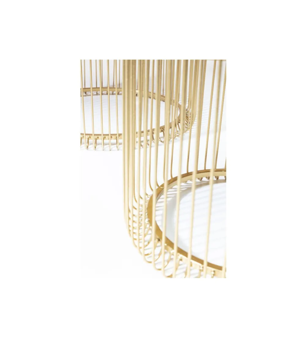 Stolik kawowy Wire set Brass zestaw 2 złoty