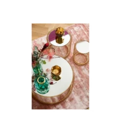 Stolik kawowy Wire set Brass zestaw 2 złoty