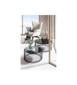 Stolik kawowy Wire SET 2 czarny