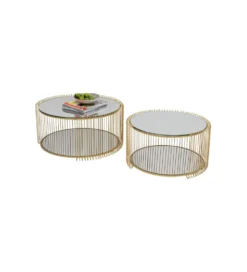 Stolik kawowy WIRE set 2 złoty