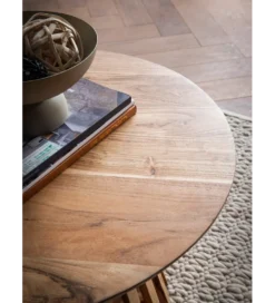 Stolik kawowy WOHNLING 60 cm drewno akacja naturalny