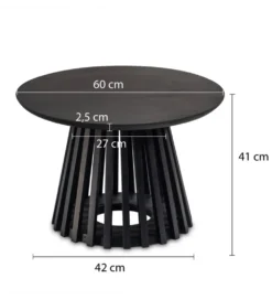 Stolik kawowy WOHNLING 60 cm drewno mango czarny