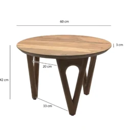 Stolik kawowy WOHNLING 60 cm drewno akacja