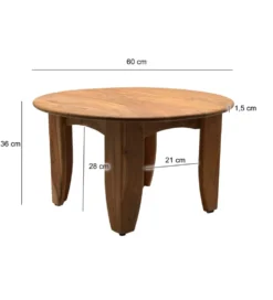 Stolik kawowy WOHNLING 60 cm drewno akacja
